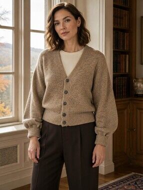 1970s Brooks Brothers Scotland 100% New Wool Cardigan Sweater
